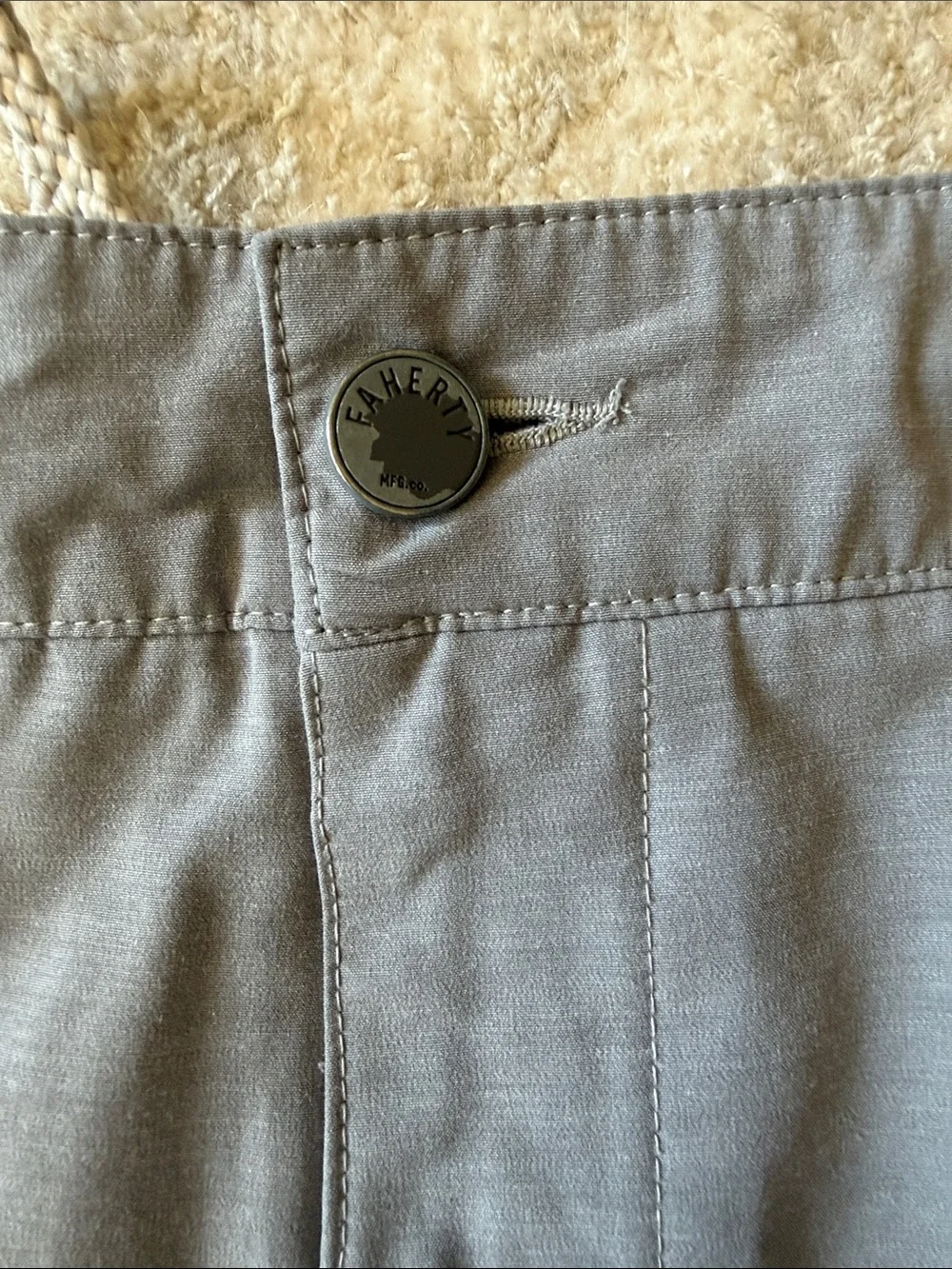 Faherty Slate Gray Flat-Front Performance Shorts
